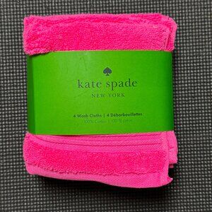 4 pc Kate Spade Hot Pink Fuchsia Washcloths Towel Set Snapdragon Snap Dragon